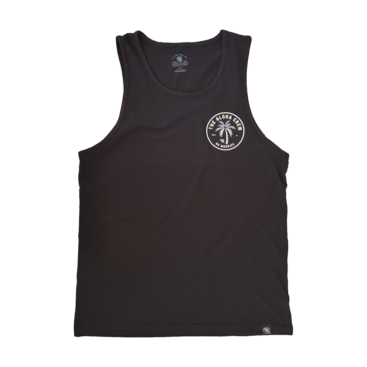 The Aloha Crew black tank top front view