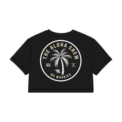 The Aloha Crew Women's Crop Tee Black