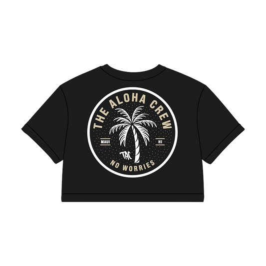 The Aloha Crew Women's Crop Tee Black