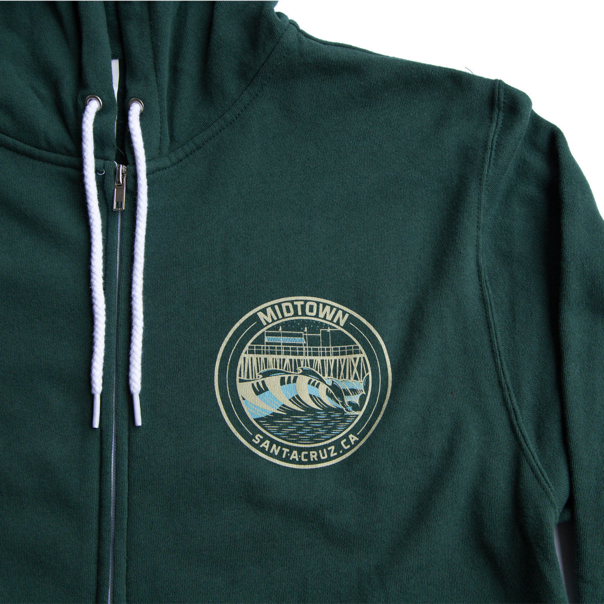 Midtown Zip Hoodie — chest graphic detail