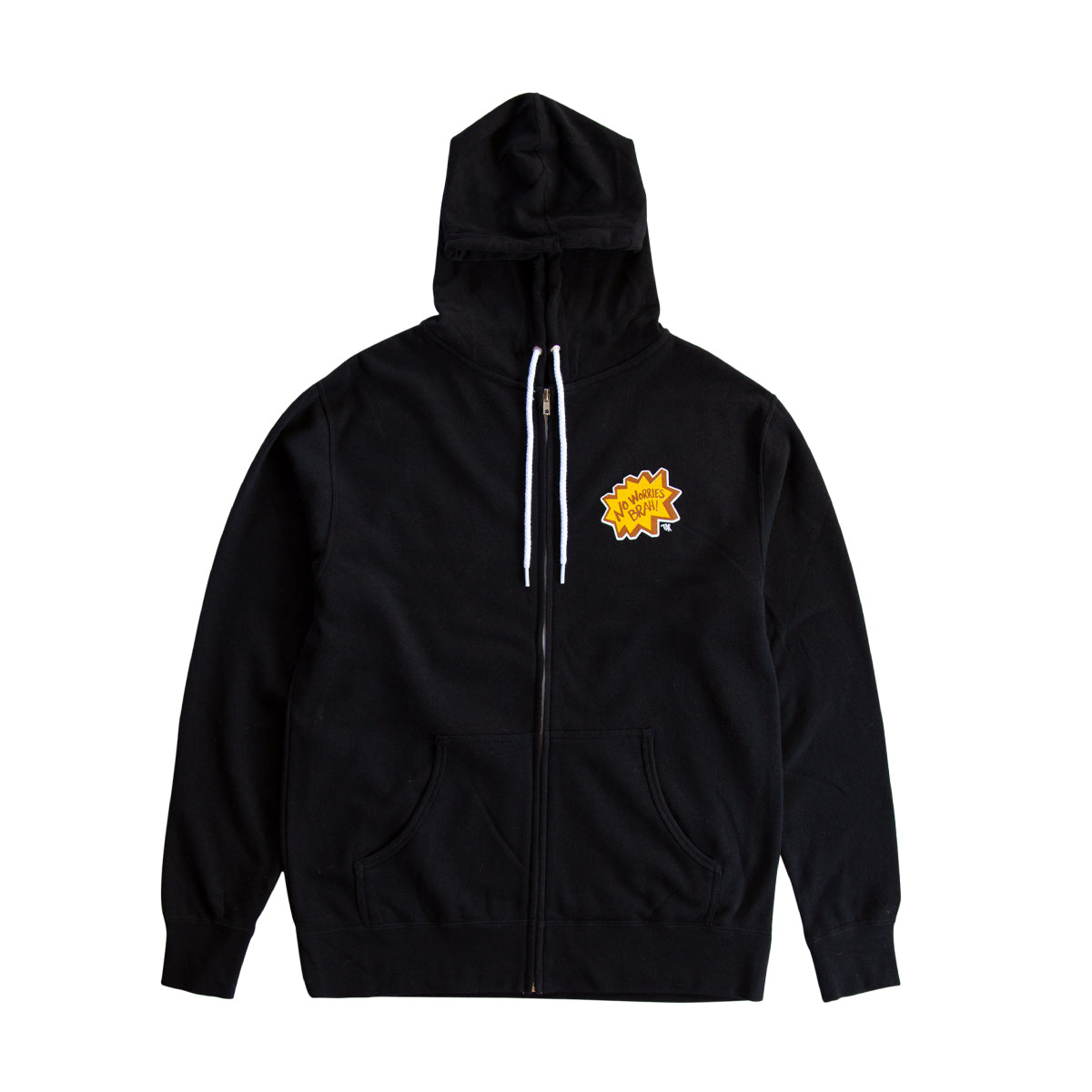 Pineapple Brah Zip Hoodie Black — front view