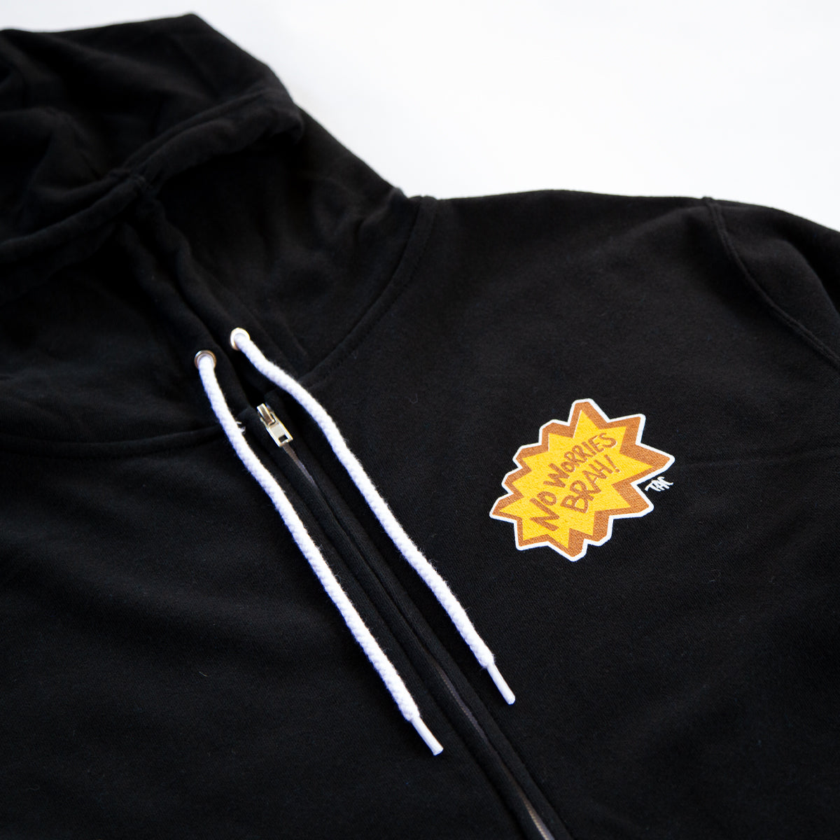 Pineapple Brah Zip Hoodie Black — chest graphic detail
