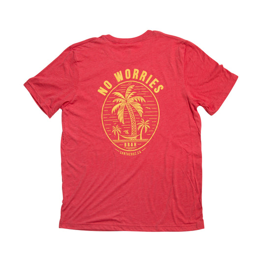 No Worries Brah Tshirt Red Heather